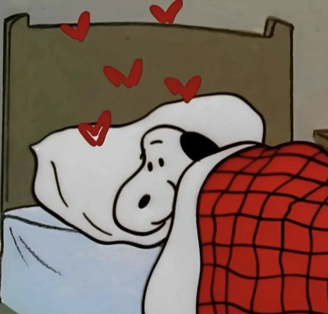Snoopy in bed